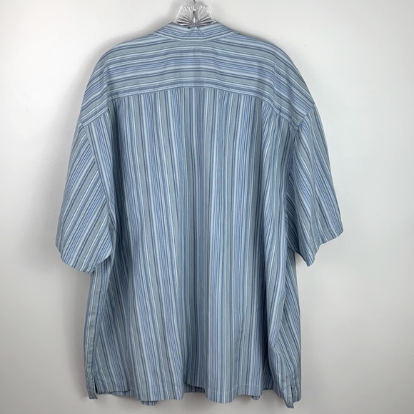 Tommy Bahama Silk Blue Striped Luxury Evening Shirt - Picture 2 of 8